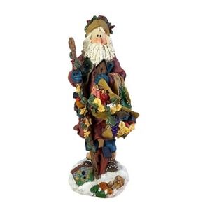 Old World Santa Claus Figurine Birdhouses Christmas Forest Nature Theme 12.5in